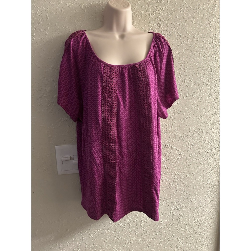 New Xl St. John's Bay Lace Peep Sleeve Top #1613*8 (JFT)